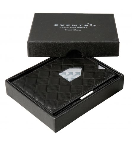 Exentri Portefeuille Noir Échecs 
