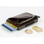 Ögon Cascade Zipper Wallet Titanium Dark Brown