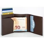 Ögon Cascade Zipper Wallet Titanium Dark Brown